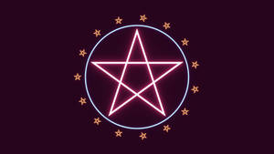 Blue And Red Pentagram Wallpaper