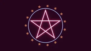 Blue And Red Pentagram Wallpaper