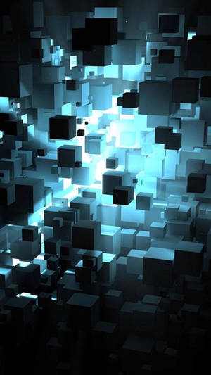 Blue And White 3d Cubes Abstract Wallpaper