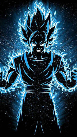 Blue And White Aura Of Black Goku Phone Wallpaper