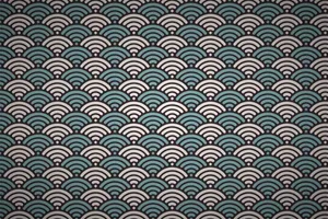 Blue And White Japanese Waves Wallpaper