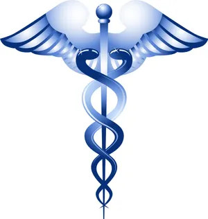 Blue And White Medical Hermes Staff Symbol Wallpaper