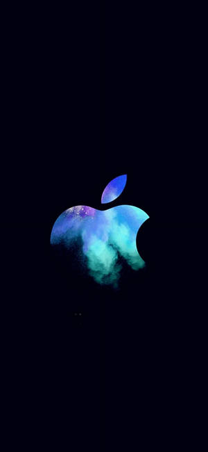 Blue Apple Logo Iphone Dark Wallpaper