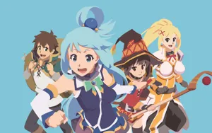 Blue Artwork Cover Konosuba Wallpaper