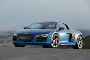 Blue Audi R8 Road Wallpaper