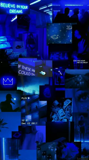 Blue Baddie Believe In Your Dreams Quote Wallpaper