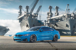 Blue Bmw M4 Naval Base Wallpaper