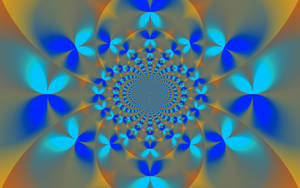 Blue Butterfly Kaleidoscope Pattern Wallpaper