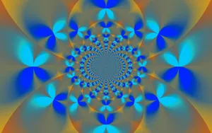 Blue Butterfly Kaleidoscope Pattern Wallpaper