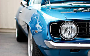 Blue Chevrolet Camaro Ss Muscle Car Wallpaper