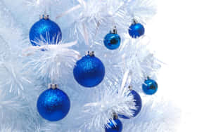 Blue Christmas Balls Wallpaper