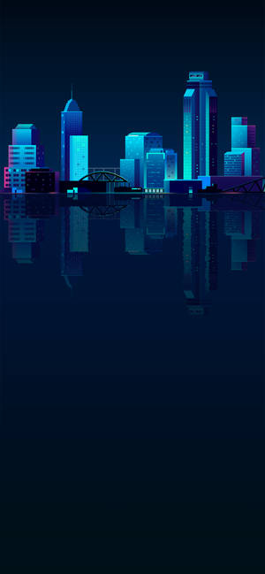 Blue City Iphone Amoled Wallpaper