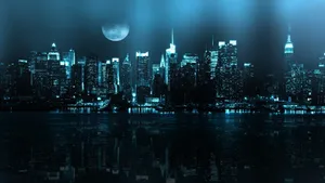 Blue City Light Picture Wallpaper