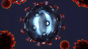 Blue Coronavirus Graphic Art Wallpaper
