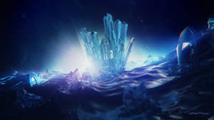 Blue Crystal Gem Wallpaper