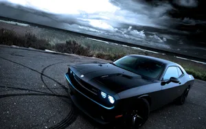 Blue Dodge Challenger Automobile Wallpaper