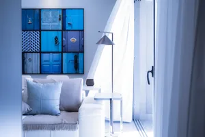Blue Doors Home Painting Wallpaper