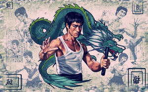 Blue Dragon Art Bruce Lee Wallpaper