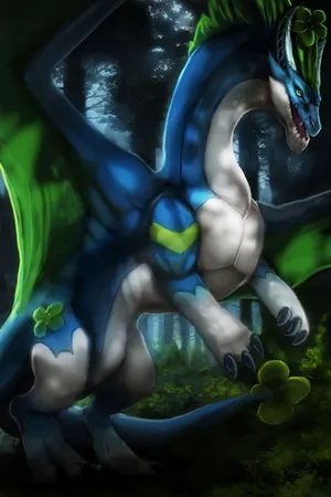 Blue Dragon Digital Painting Wallpaper