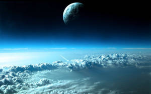 Blue Earth Outer Space Wallpaper