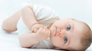 Blue Eyed Baby Lying Down.jpg Wallpaper