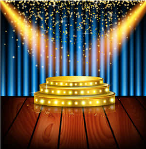 Blue Festive Stage Digital Art Wallpaper