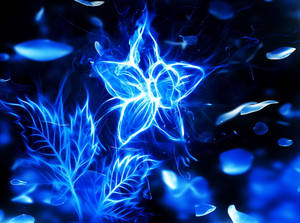 Blue Fire Flower Wallpaper