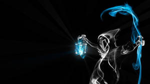 Blue Fire Grim Reaper Silhouette Wallpaper