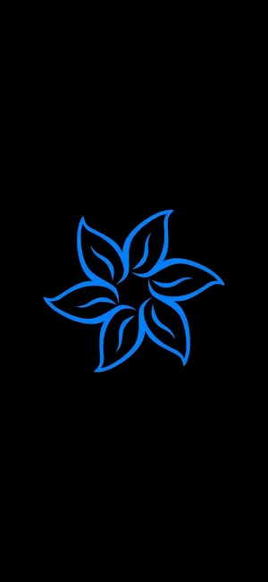 Blue Flower Line Art Super Amoled Display Wallpaper