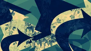 Blue Flowers Abstract Art Wallpaper