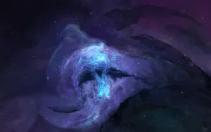 Blue Galaxy Nebula In Outer Space Wallpaper