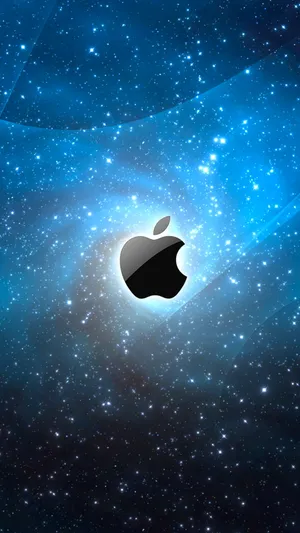 Blue Galaxy With Logo Amazing Apple Hd Iphone Wallpaper