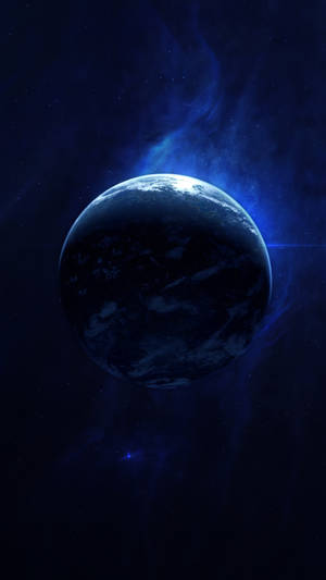 Blue Glowing Planet 4k Ultra Iphone Wallpaper