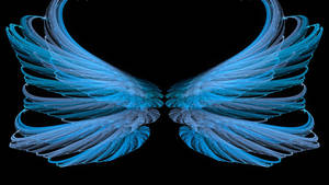 Blue Glowing Wings Wallpaper