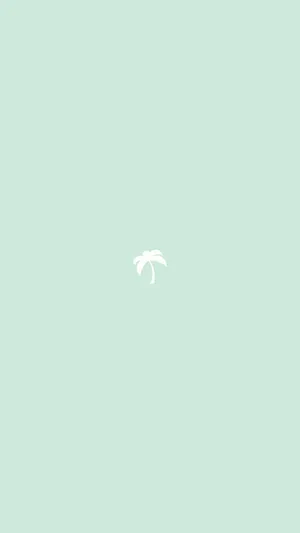 Blue Green Aesthetic Palm Tree Symbol Wallpaper