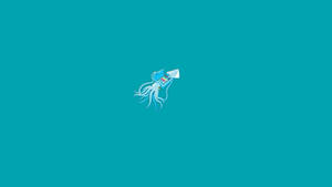 Blue Green Squid Art Wallpaper