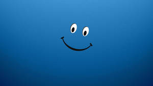 Blue Happy Smiley Face Wallpaper