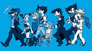Blue Kawaii Jojo Bizarre Adventure Heroes Wallpaper