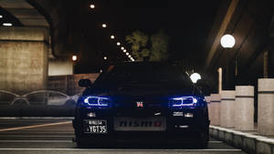 Blue Led Nissan Gtr Car Wallpaper