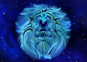 Blue Leo Zodiac Sign On Lion Wallpaper