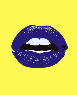 Blue Lips Pop Art Wallpaper