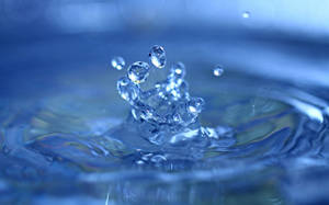 Blue Macro Water Splash Wallpaper