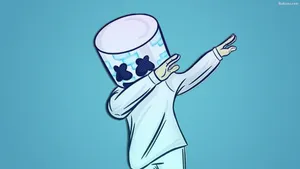 Blue Marshmello Dance Pose Wallpaper