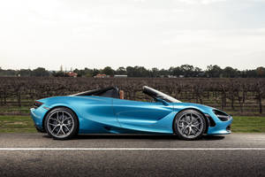 Blue Mclaren 720s Side Profile Wallpaper