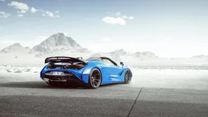Blue Mclaren Spyder Rear Shot Wallpaper