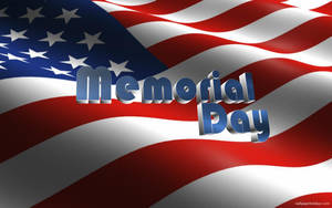 Blue Memorial Day On Waving Flag Wallpaper