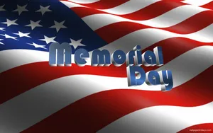 Blue Memorial Day On Waving Flag Wallpaper
