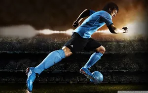 Blue Messi Run Wallpaper