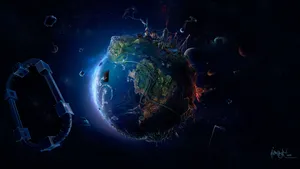 Blue Moon Earth Wallpaper
