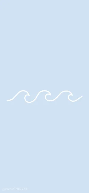 Blue Pastel Aesthetic Minimalist Waves Wallpaper